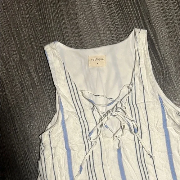 Vestique Blue and White Striped Mini Dress - Picture 2 of 10